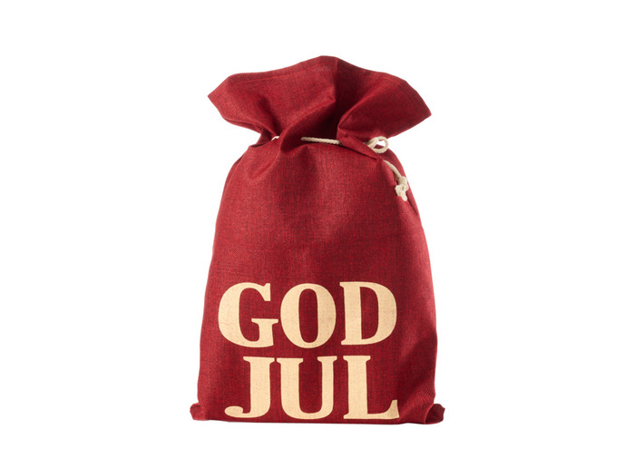 Julepose rød jute 45 x 67,5 cm